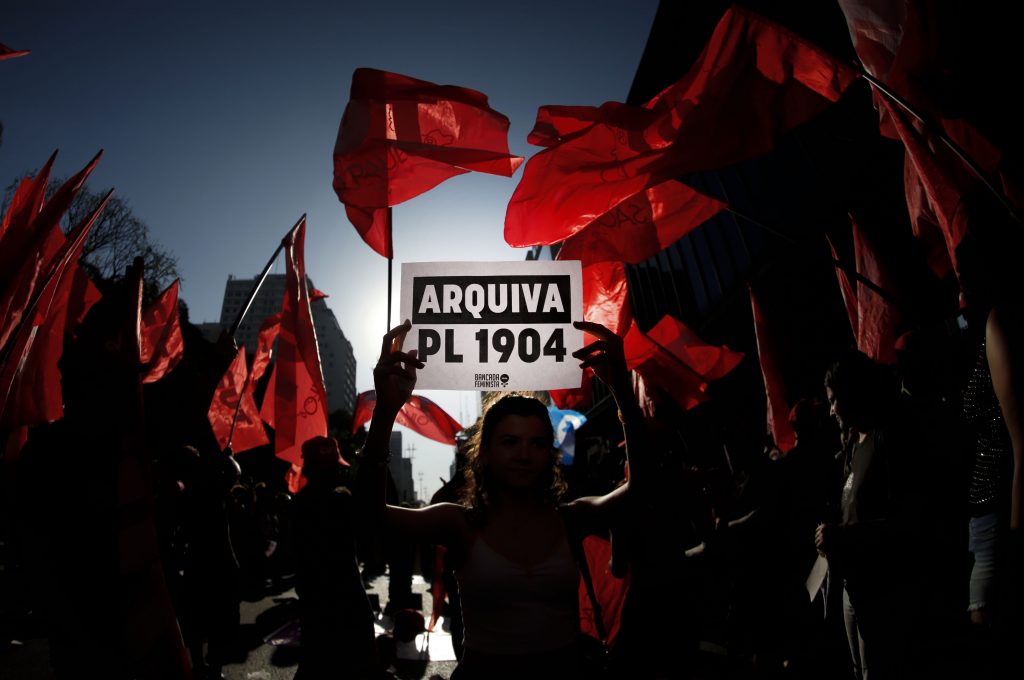 São Paulo SP 23/06/202 Ato no MASP contra o Projeto de Lei (PL) 1.904/24, que equipara o aborto de gestação acima de 22 semanas ao homicídio. Foto Paulo Pinto/Agência Brasil